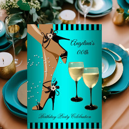 Invitación Fiesta de Cumpleaños de Vidrio de Rayos Negros de 