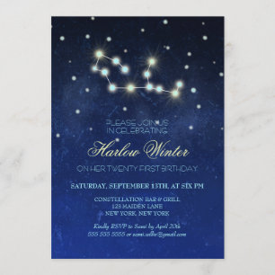Invitación Fiesta de cumpleaños de Virgo Constellation
