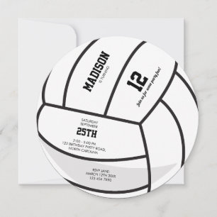 Invitación Fiesta de cumpleaños de voleibol personalizado
