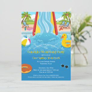 Invitación Fiesta de cumpleaños de Waterpark Slide Child