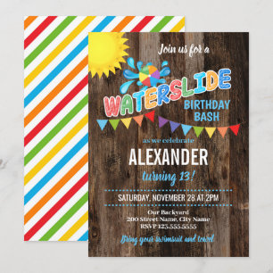Invitación Fiesta de cumpleaños de Waterslide