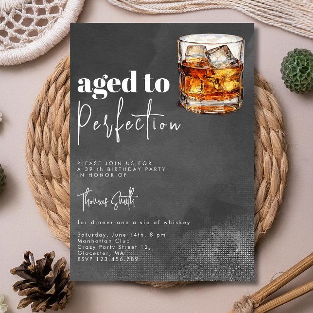 Invitación Fiesta de cumpleaños de whisky añejado a la perfec (Subido por el creador)