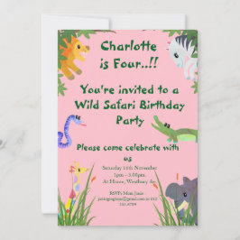 Invitación Fiesta de cumpleaños de Wild Safari