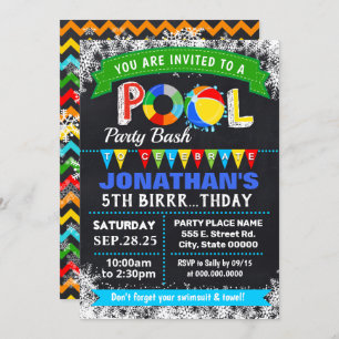 Invitación fiesta de cumpleaños de Winter Pool