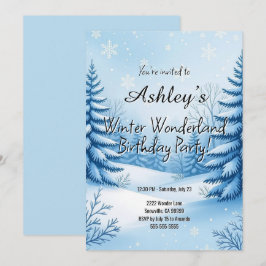 Invitación Fiesta de cumpleaños de Winter Wonderland