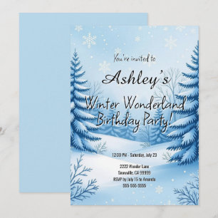 Invitación Fiesta de cumpleaños de Winter Wonderland