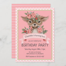 Fiesta de cumpleaños de Woodland Baby Deer Pink Ch