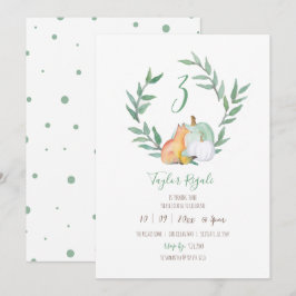 Invitación Fiesta de cumpleaños de Woodland con tema de otoño