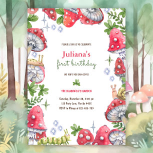 Invitación Fiesta de cumpleaños de Woodland Forest Watercolor