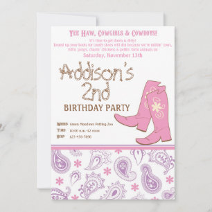 Invitación Fiesta de cumpleaños de Yee Haw