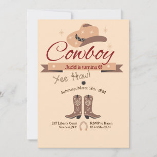 Invitación Fiesta de cumpleaños de Yee Haw Cowboy