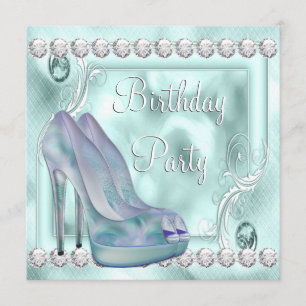 Invitación Fiesta de Cumpleaños de Zapato de Tacón Alto Lavan