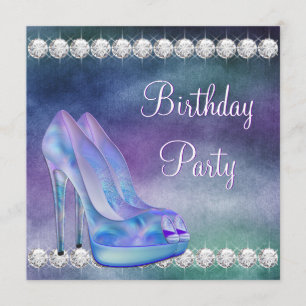 Invitación Fiesta de Cumpleaños de Zapatos de Tacón Alto Mora