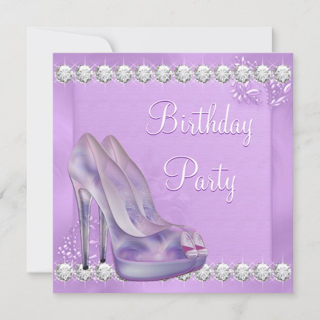 Invitación Fiesta de cumpleaños de zapatos de tacón de tacón  (Anverso)