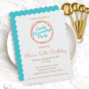 Invitación Fiesta de cumpleaños decoradora de cookies