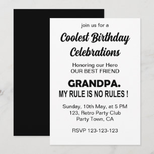 Invitación Fiesta de Cumpleaños del Abuelo Genial