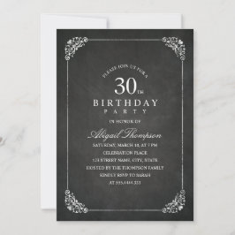 Invitación Fiesta de cumpleaños del adulto de la pizarra del