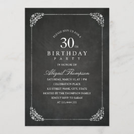 Invitación Fiesta de cumpleaños del adulto de la pizarra del