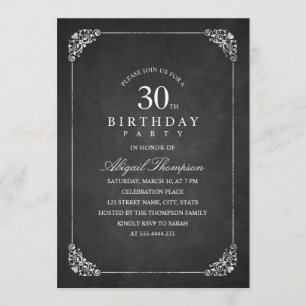 Invitación Fiesta de cumpleaños del adulto de la pizarra del