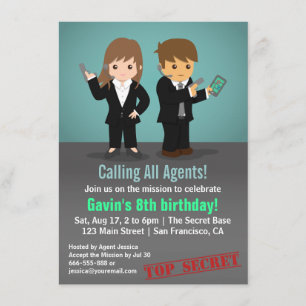 Invitación Fiesta de Cumpleaños del Agente Secreto