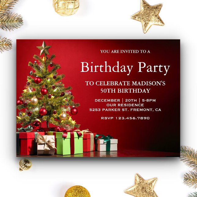 Invitación Fiesta de cumpleaños del árbol de navidad de la fe (Subido por el creador)