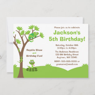 Invitación Fiesta de cumpleaños del árbol del reptil