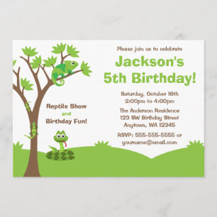 Invitación Fiesta de cumpleaños del árbol del reptil