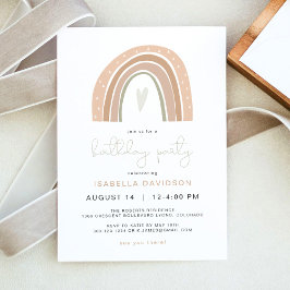 Invitación Fiesta de cumpleaños del arcoiris GITA Pastel