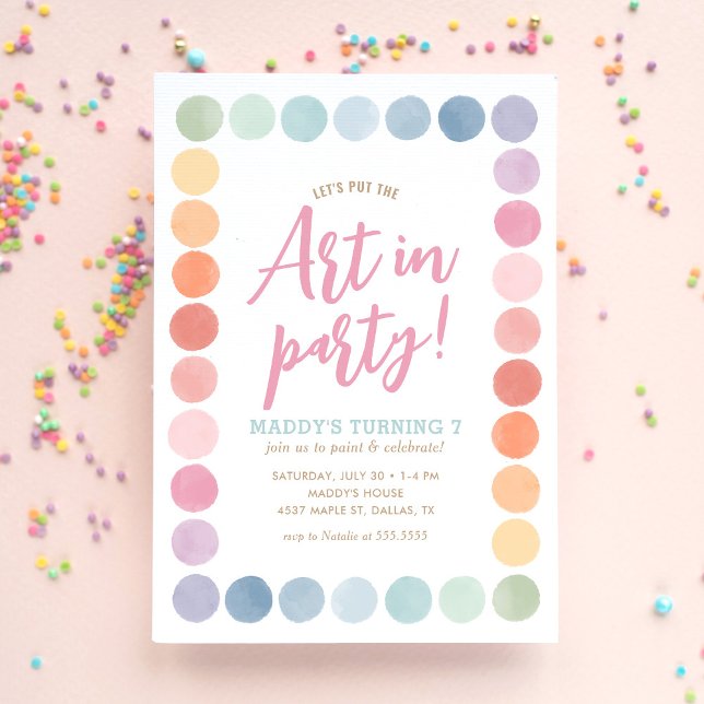 Invitación Fiesta de cumpleaños del arte arcoiris (Subido por el creador)