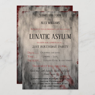 Invitación Fiesta de cumpleaños del asilo loco