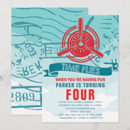 Invitación Fiesta de cumpleaños del avión