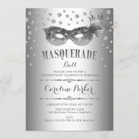 Fiesta de cumpleaños del baile de máscaras de plat