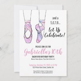 Invitación Fiesta de cumpleaños del ballet rosado