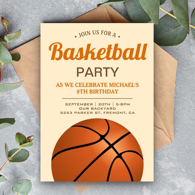 Invitación Fiesta de cumpleaños del Baloncesto Infantil (Subido por el creador)