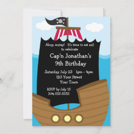 Invitación Fiesta de Cumpleaños del Barco Pirata Infantil