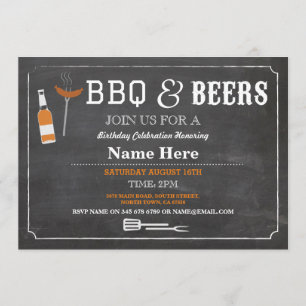 Invitación Fiesta de cumpleaños del Bbq y de las CERVEZAS que
