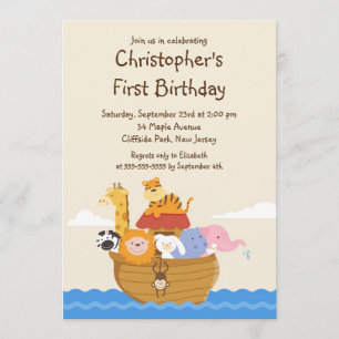 Invitación Fiesta de cumpleaños del bebé árabe de Cute Noah