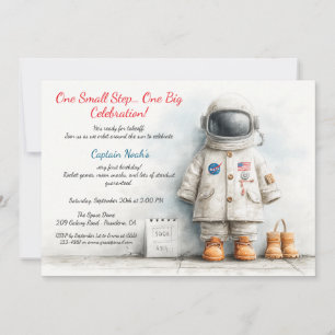 Invitación Fiesta de cumpleaños del bebé astronauta 1er