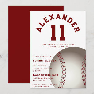 Invitación Fiesta de cumpleaños del béisbol infantil