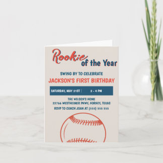 Invitación Fiesta de cumpleaños del beisbol Rookie del año