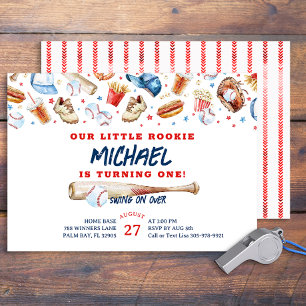 Invitación Fiesta de cumpleaños del beisbol Rookie Of The Yea