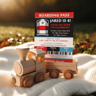 Invitación Fiesta de cumpleaños del billete de embarque del t