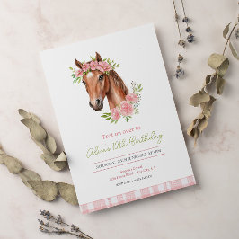 Invitación Fiesta de cumpleaños del Boho con el caballo de Ga