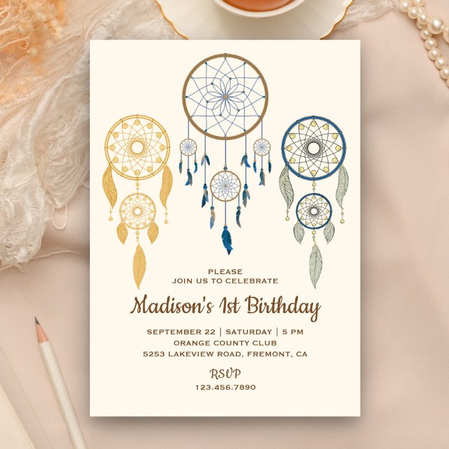 Invitación Fiesta de cumpleaños del Boho de la Tribal Rustica (Subido por el creador)