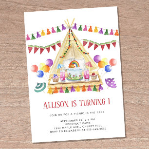 Invitación Fiesta de cumpleaños del Boho Picnic