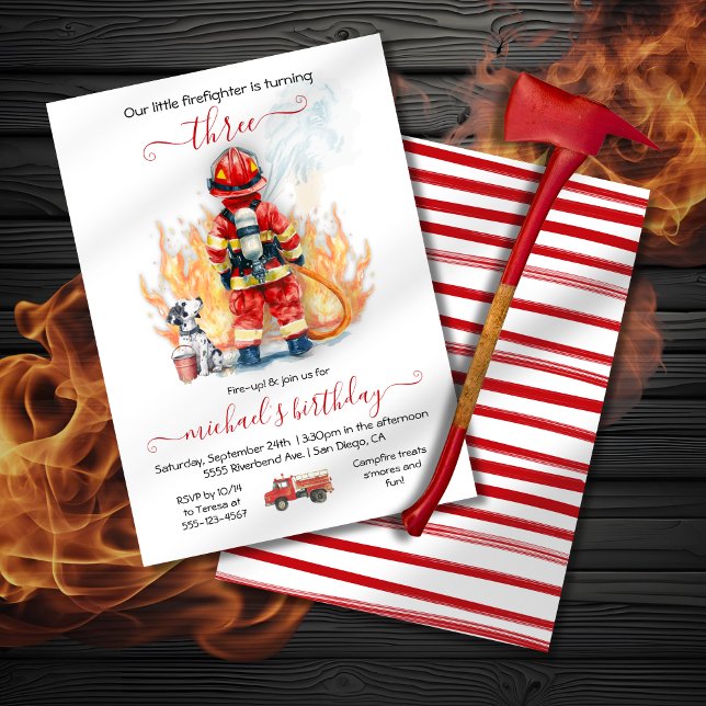 Invitación Fiesta de cumpleaños del bombero del acelerador (Subido por el creador)