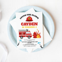 Fiesta de cumpleaños del bombero del camión de bom