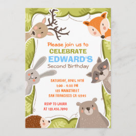 Invitación Fiesta de cumpleaños del bosque de los animales