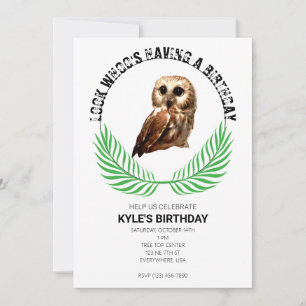 Invitación Fiesta de Cumpleaños del Búho en el Bosque