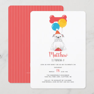Invitación Fiesta de cumpleaños del bulldog